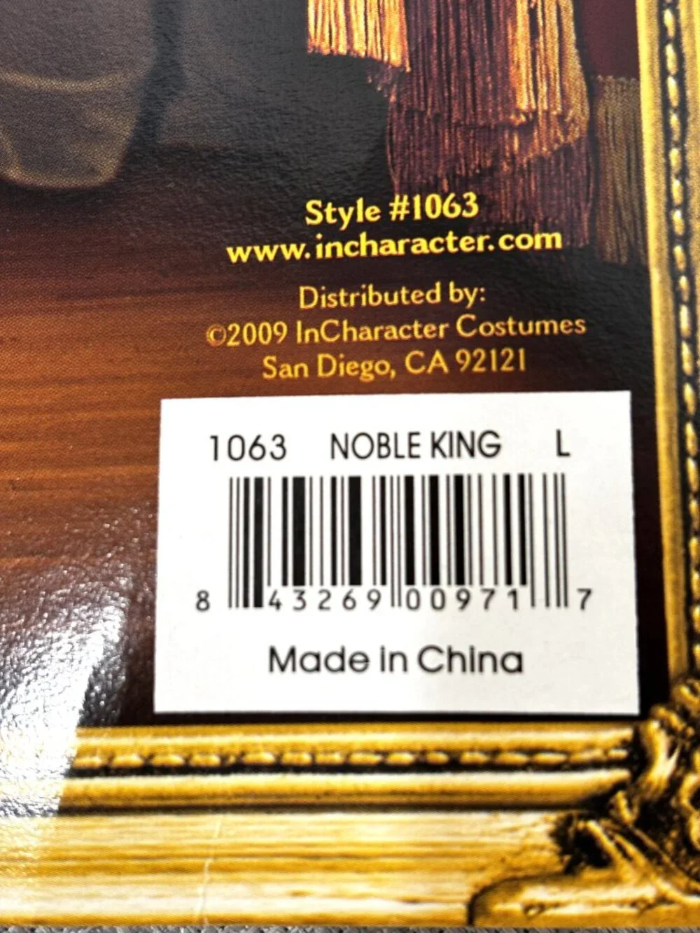 Noble King Renaissance Incharacter Costumes NWT NOS